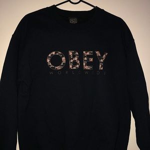 Obey worldwide floral logo crewneck
